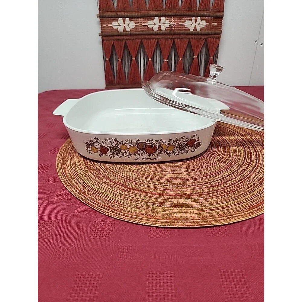 Vintage CorningWare Spice Of Life La Romarin 2.5 Quart Casserole W Lid A-10-B